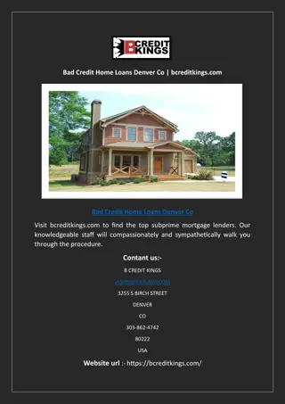 Bad Credit Home Loans Denver Co | bcreditkings.com