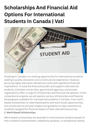 Scholarships And Financial Aid Options For International Students In Canada