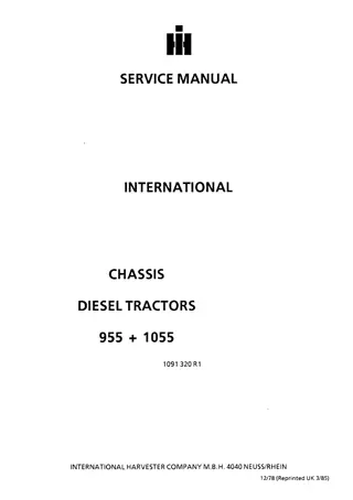 CASE IH 955 Tractor Service Repair Manual Instant Download