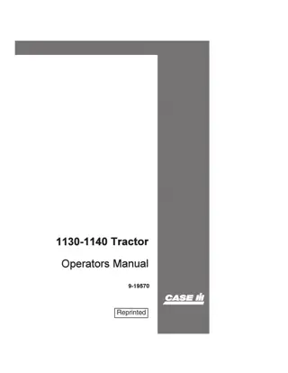 Case IH 1130 1140 Tractor Operator’s Manual Instant Download (Publication No.9-19570)