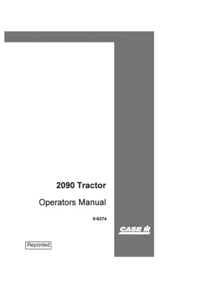 Case IH 2090 Tractor Operator’s Manual Instant Download (Publication No.9-6374)