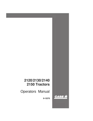 Case IH 2120 2130 2140 2150 Tractors Operator’s Manual Instant Download (Publication No.9-13270)