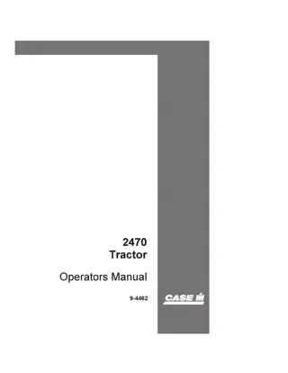 Case IH 2470 Tractor Operator’s Manual Instant Download (Publication No.9-4462)