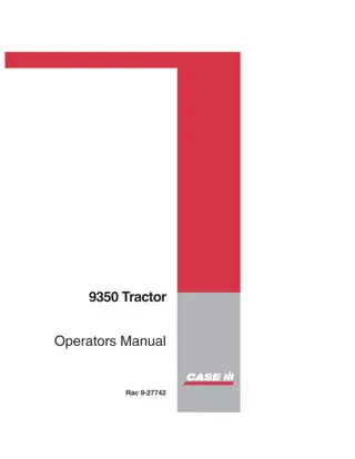 Case IH 9350 Tractor Operator’s Manual Instant Download (Publication No.9-27742)