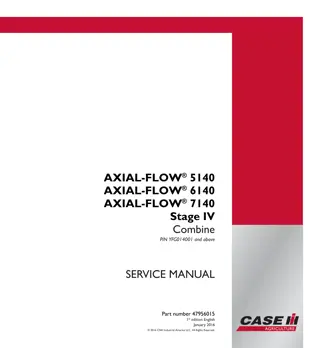 CASE IH AXIAL-FLOW 6140 Stage IV Combine Service Repair Manual Instant Download (PIN YFG014001 and above)