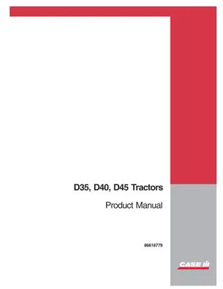 Case IH D35 D40 D45 Tractors Product Manual Instant Download (Publication No.86618779)