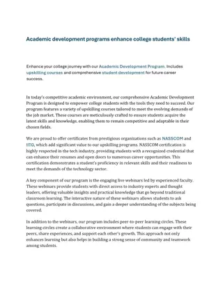 Academic development programs enhance college students