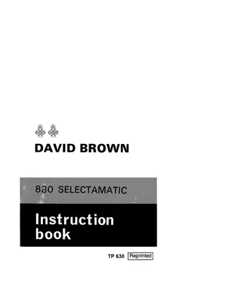 Case IH David Brown 880 Selectamatic Livedrive Tractor Operator’s Manual Instant Download (Publication No.TP630)