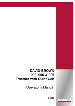 Case IH David Brown 990 995 & 996 Tractors with Quiet Cab Operator’s Manual Instant Download (Publication No.9-5106)