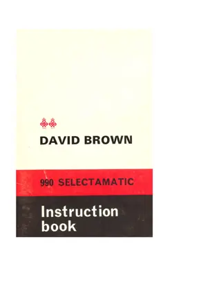 Case IH David Brown 990 Selectamatic Livedrive Tractor Operator’s Manual Instant Download (Publication No.TP631)