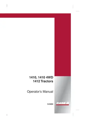 Case IH David Brown 1410 1410 4WD 1412 Tractors Operator’s Manual Instant Download (Publication No.9-5404)