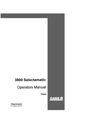 Case IH David Brown 3800 Selectamatic Livedrive Tractor Operator’s Manual Instant Download (Publication No.TP654)