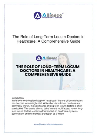 The Role of Long-Term Locum Doctors in Healthcare A Comprehensive Guide