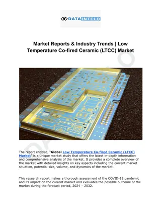 Market Reports & Industry Trends  Low Temperature Co-fired Ceramic (LTCC) Market