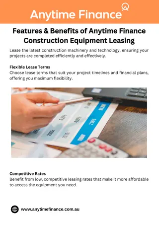 Features & Benefits of Anytime Finance Construction Equipment Leasing