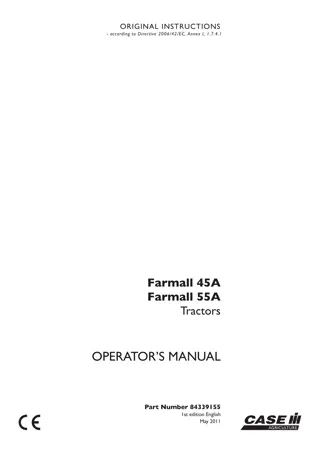 Case IH Farmall 45A Farmall 55A Tractors Operator’s Manual Instant Download (Publication No.84339155)