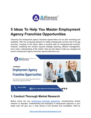 5 Ideas To Help You Master Employment Agency Franchise Opportunities