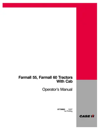 Case IH Farmall 55 Farmall 60 Tractors With Cab Operator’s Manual Instant Download (Publication No.87739893)