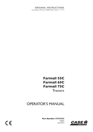 Case IH Farmall 55C Farmall 65C Farmall 75C Tractors Operator’s Manual Instant Download (Publication No.47374334)