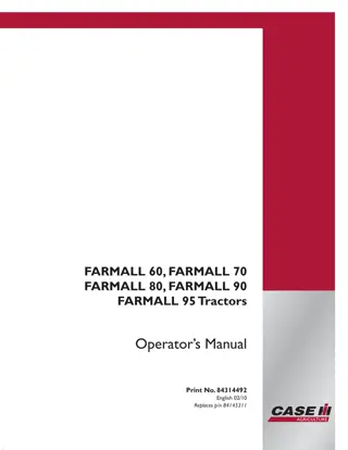 Case IH Farmall 60 Farmall 70 Farmall 80 Farmall 90 Farmall 95 Tractors Operator’s Manual Instant Download (Publication No.84314492)