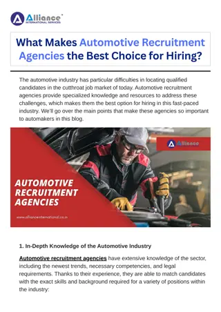 What Makes Automotive Recruitment Agencies the Best Choice for Hiring