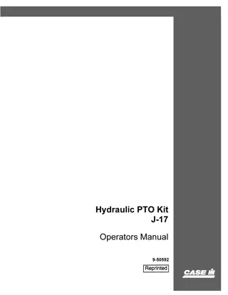 Case IH J-17 Hydraulic PTO Kit Operator’s Manual Instant Download (Publication No.9-50592)