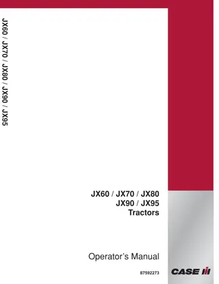 Case IH JX60 JX70 JX80 JX90 JX95 Tractors Operator’s Manual Instant Download (Publication No.87592273)