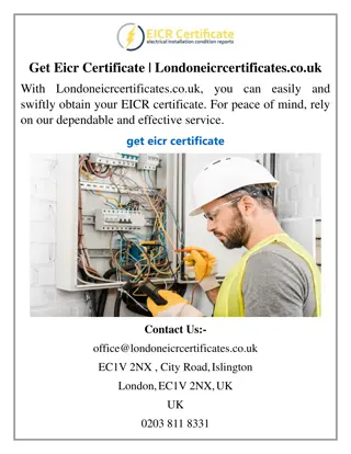 Get Eicr Certificate  Londoneicrcertificates.co.uk