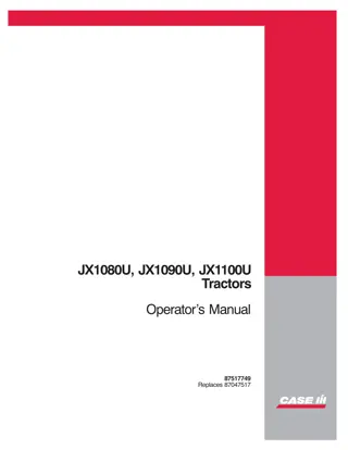 Case IH JX1080U JX1090U JX1100U Tractors Operator’s Manual Instant Download (Publication No.87517749)