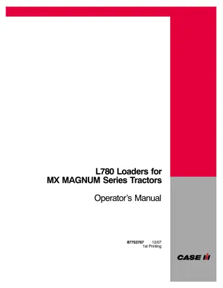 Case IH L780 Loaders for MX Magnum Series Tractors Operator’s Manual Instant Download (Publication No.87753767)