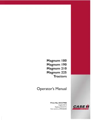 Case IH Magnum 180 Magnum 190 Magnum 210 Magnum 225 Tractors Operator’s Manual Instant Download (Publication No.84337988)