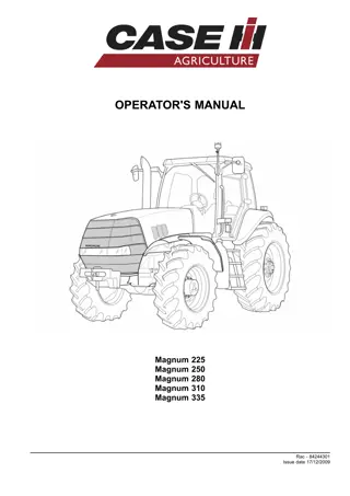 Case IH Magnum 225 Magnum 250 Magnum 280 Magnum 310 Magnum 335 Tractors Operator’s Manual Instant Download (Publication No.84244301)