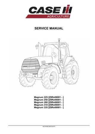 CASE IH Magnum 250 Tractor Service Repair Manual Instant Download [Z8Rx06001 - ]