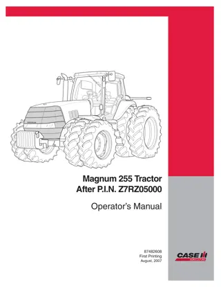 Case IH Magnum 255 Tractor (After Pin.Z7RZ05000) Operator’s Manual Instant Download (Publication No.87482608)