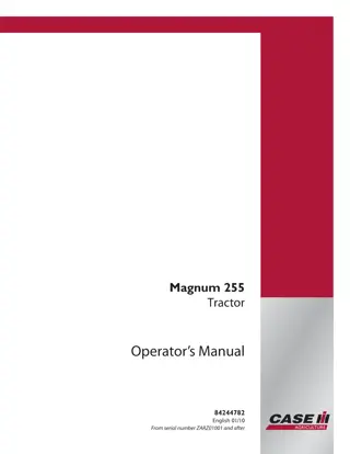 Case IH Magnum 255 Tractor (Serial NumberZARZ01001 and after) Operator’s Manual Instant Download (Publication No.84244782)