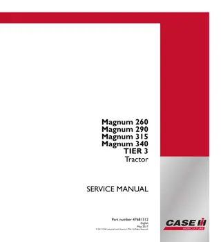 CASE IH Magnum 315 TIER 3 Tractor Service Repair Manual Instant Download