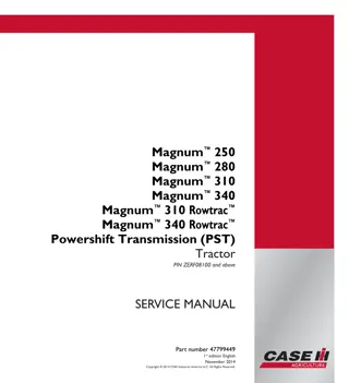 CASE IH Magnum™ 250 696110025 PST TIER 2 Tractor Service Repair Manual Instant Download [ZERF08100 - ]