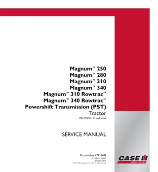 CASE IH Magnum™ 250 PST TIER 4B Tractor Service Repair Manual Instant Download [ZFRF03123 - ]