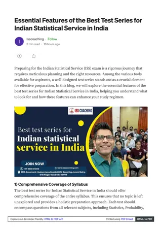 The Most Effective Test Series for Indian Statistical Service in India