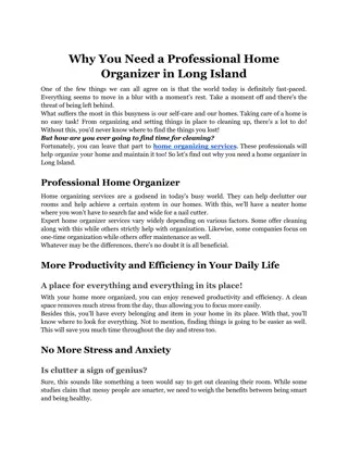 Why You Need a Professional Home Organizer in Long Island_