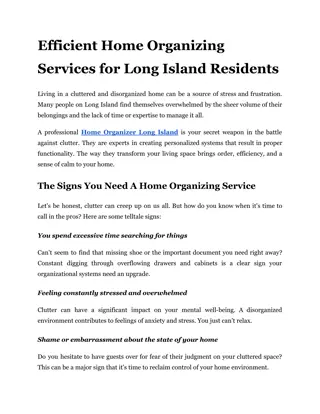 Efficient Home Organizing Services for Long Island Residents