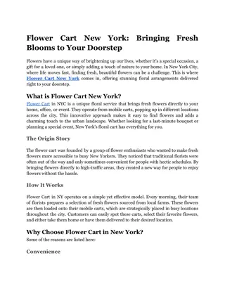 Flower Cart New York_ Bringing Fresh Blooms to Your Doorstep