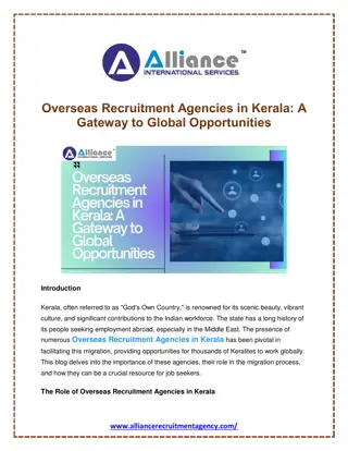 Overseas Recruitment Agencies in Kerala A Gateway to Global Opportunities