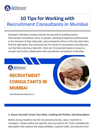 10 Tips for Working with Recruitment Consultants in Mumbai