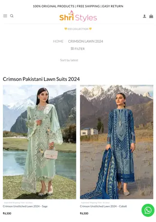 Crimson Pakistani Lawn Salwar suits 2024 - Shristyles