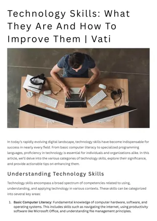 Technology Skills : What They Are And How To Improve Them | Vati