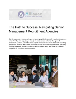 The Path to Success Navigating Senior Management Recruitment Agencies