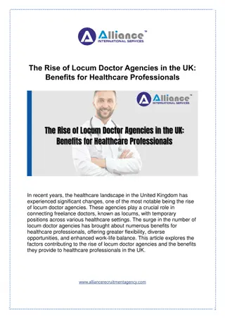 The Rise of Locum Doctor Agencies in the UK Benefits for Healthcare Professionals