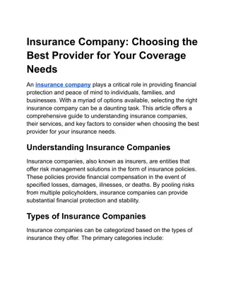 Insurance Company_ Choosing the Best Provider for Your Coverage Needs