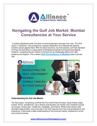 Navigating the Gulf Job Market Mumbai Consultancies at Your Service